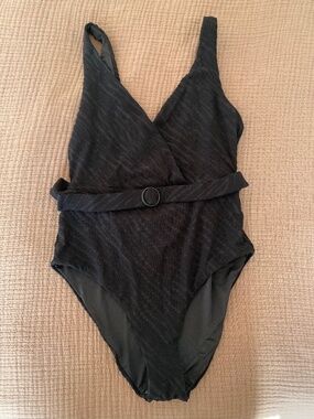 Onia Michelle One Piece Swimsuit Black Belted Plunge – Size [S]
